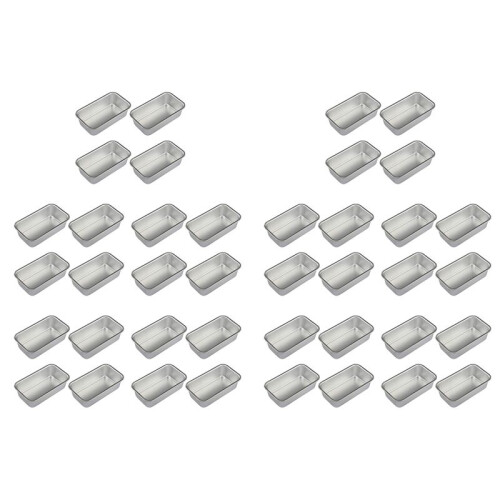 40Pcs Aluminum Alloy Loaf Tin Rectangular Non-Stick Bread Mould Bread Loaf Pans Baking Tools Kitchen Dining Bar Supplies