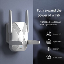 Repetidor Extensor WiFi 6 WIFI 2700Mbps Repetidor WiFi 2G y 5GHz Antenas 4x3dBi Amplificador de Expansión de Señal
