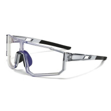 Monoblock Fotochromatische Bril voor Heren, Ronde Sportzonnebril voor Dames, Futuristische Outdoor Anti-UV Fietsbril