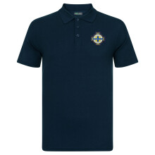 Northern Ireland Official Football Mens Crest Polo Shirt Navy Blue Large