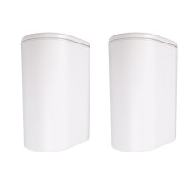 2X Plastic Narrow Type Kitchen Trash Can Toilet Press Type Waste Bin Dustbin Bathroom Trash Bin Basket White