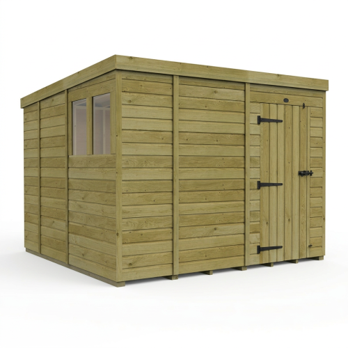 9 x 9 Pent Shed Tanalised (Single Door, With Windows) 1