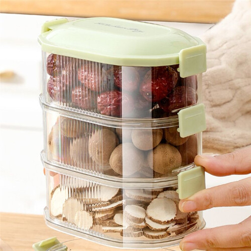 3 Layer Food Storage Containers with Lid Plastic Removable Stackable Silicone Ring Leak Proof Air Tight Food Storage Box 1