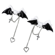 Pince à cheveux gothique Romance, 2 pièces, accessoire de-Blanc