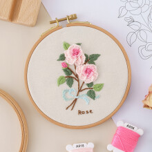 (Rose) 5\" Floral Embroidery Kit - Exquisite Design