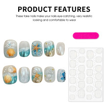 (XS) 10PCS Blue Press-on Nails for Stage Performance