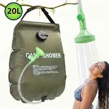 Solar Camping Shower Bag, Portable Outdoor Shower Bag with Adjustable Shower for Hiking, Beach and Travel