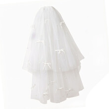 Voile de mariage orné de perles blanches romantiques,