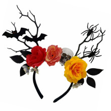 Bandeau De fête d'halloween, crâne, chauve-souris, araignées,-B