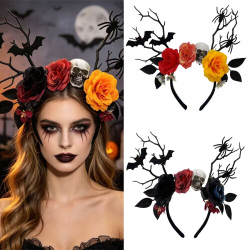Bandeau élégant avec décorations de crâne et de-UN 2