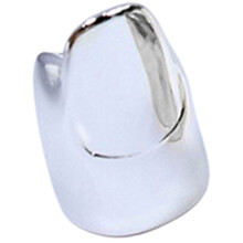 Unieke metalen nagelmanchetring-Kort zilver