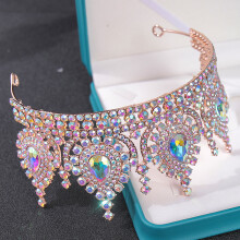 (Multicolour) Glitter Rhinestone Princess Crown for Women Wedding Party