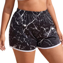 Tie Dyes Shorts for Women Summer Beach-Tie dye black XXXL