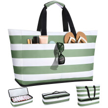 Sac de plage généreux en tissu polyester imperméable de 54-Vert