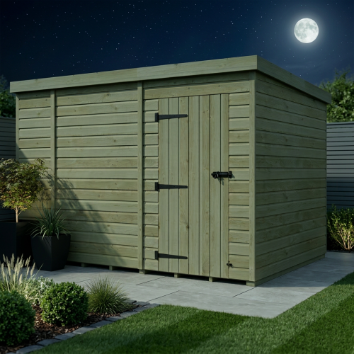 10 x 9 Pent Shed Tanalised (Single Door, No Windows) 2