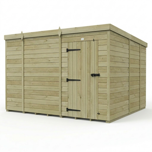 10 x 9 Pent Shed Tanalised (Single Door, No Windows) 1