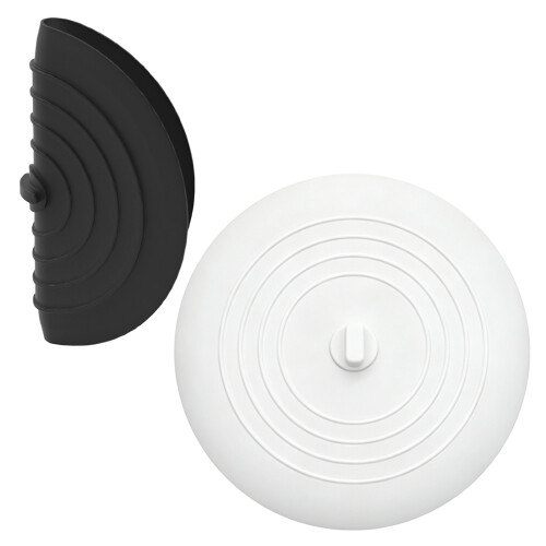Odors Proof Silicone Drain Plug Nonslip-White and black
