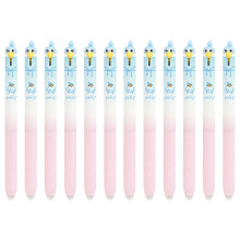 12 Stuks Vogel Print Intrekbare Gel Pen 0.5 Mm-1 Fantoomblauw