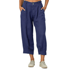 Dames casual katoenen linnen broek, elastische-Marineblauw XXL