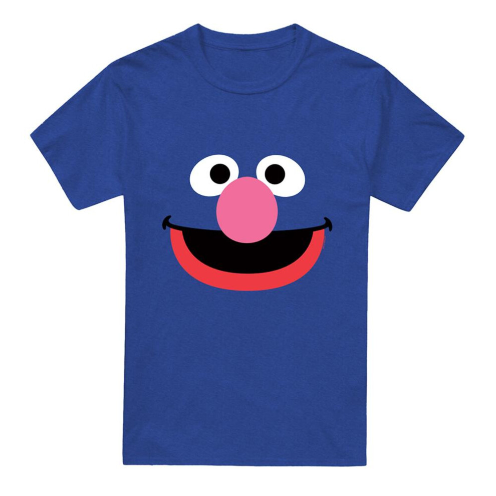 Sesame Street (Xl, Royal Blue) Unisex Adult Grover Face T-Shirt
