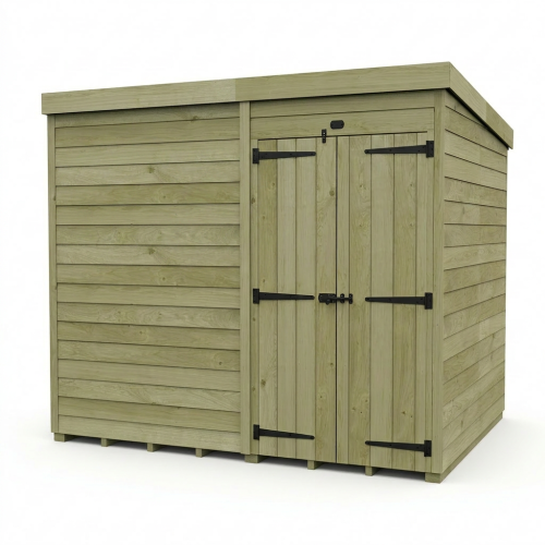 11 x 8 Pent Shed Tanalised (Double Door, No Windows) 1