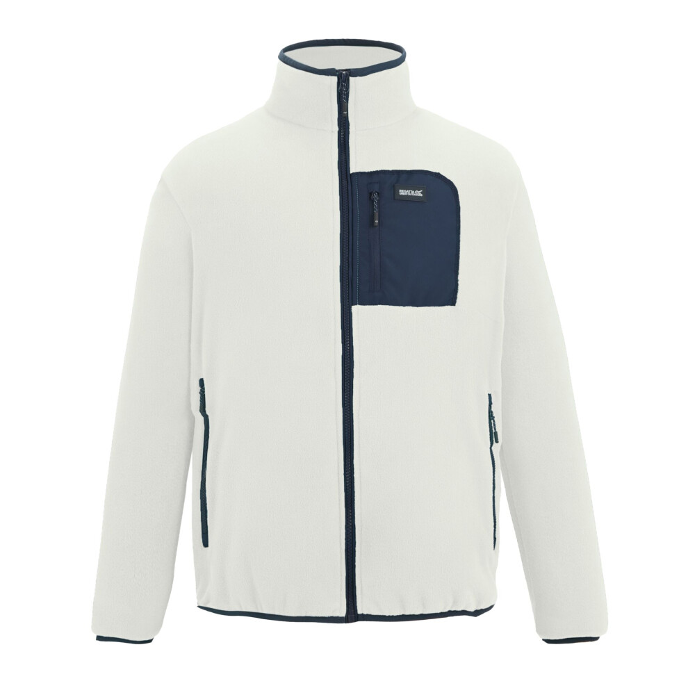 Regatta (M, White Stone/Navy) Mens Frankie Full Zip Fleece Jacket