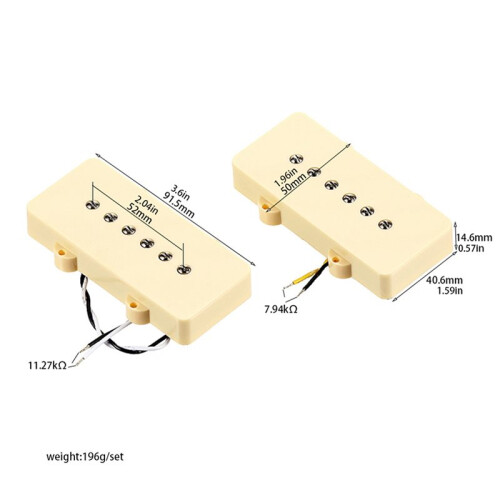 JM Elgitarrpickup Single Coil Hals Stallpickup Set för Jazzmaster Gitarrdel Single Coil Hals Stall