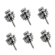 6pcs Guitar with Nail Tail Nail Electric Guitar Anti-Slip Large Guitar Accessories with Lock,Silver