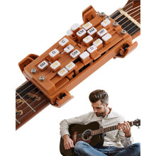 Brown Guitar Chord Presser, Guitar Chords Trainer for Beginners and Arthritis Player,Chord Helper for Beginners