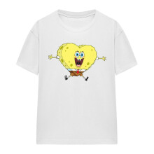 (XL, White) SpongeBob SquarePants Womens/Ladies Heart Valentine's Day T-Shirt
