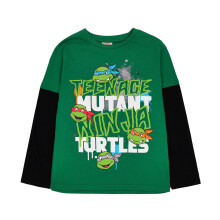 (8-9 Years, Green) Teenage Mutant Ninja Turtles Boys Text Long-Sleeved T-Shirt