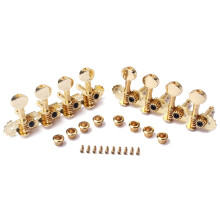 2 Delar Järn 4L 4R Tuner Stämpinnar Maskinhuvuden Guld Set för Mandolin/8 Strings Gitarr Ersättningsdelar