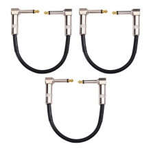 3PCS Guitar Effects Cable 15cm 1/4 Inch Right Angle Cable Instruments Patch Cord 6.35MM Electric Guitar Effect Wire