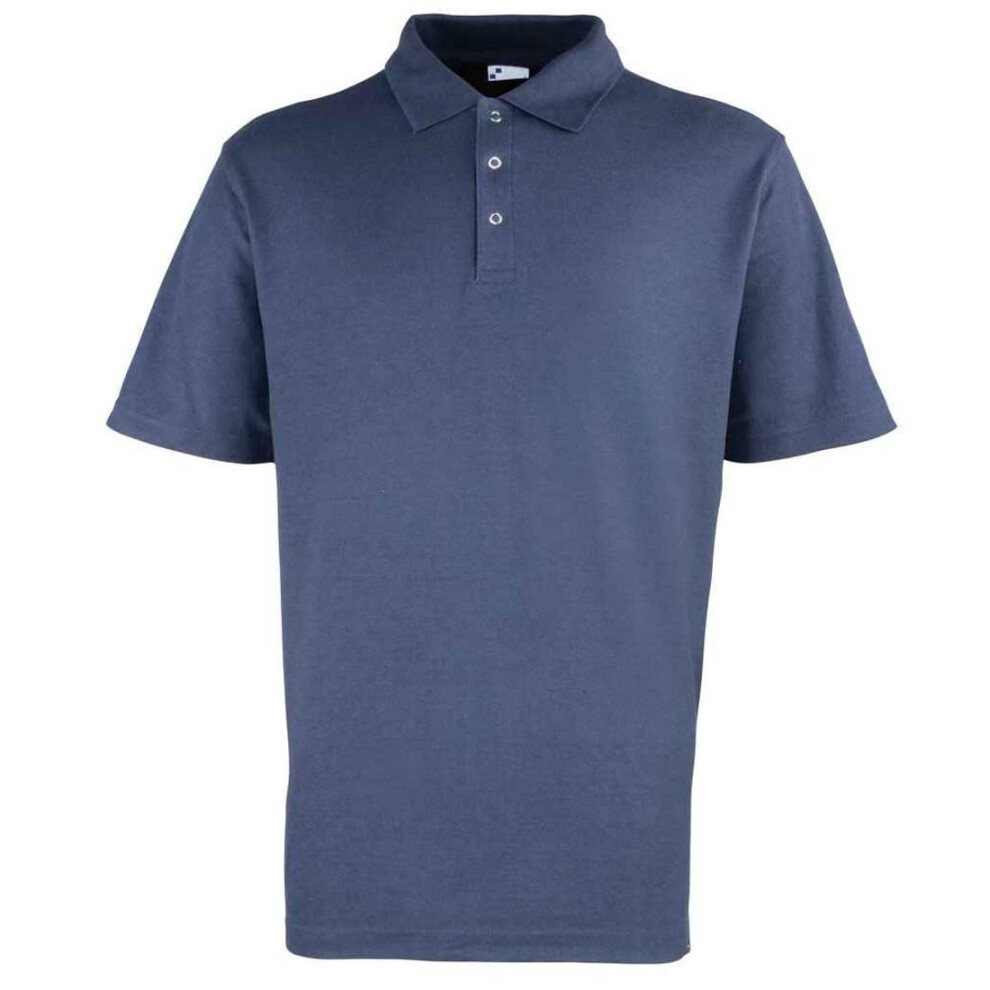 Premier (5Xl, Navy) Mens Studded Polo Shirt