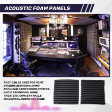12 Pieces Acoustic Foam Panel Self-Adhesive,Acoustic Foam Panel,Sound Insulation Pad,Reduce Noise,for Studio Home Office
