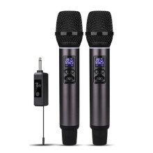 UHF 2.4G Mikrofon Ręczny Mikrofon Bezprzewodowy Akumulatorowy Jeden do Dwóch Mikrofonów do Karaoke Impreza na Żywo Pokaz Spotkanie