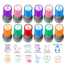 Colorful Teacher Stamp Collection Including 12 Unique English-1