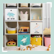 Opvouwbare opbergdozen voor kinderen, 3-pack, dinosaurus en dier
