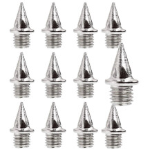 (6mm, Silver) Precision Pyramid Athletic Shoe Spikes Set (Pack of 12)