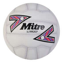 (5, White/Black/Purple) Mitre Ultragrip Netball