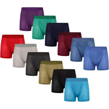 (M, Multicoloured) Harte & Soul Mens Plain Bamboo Boxer Shorts (Pack of 12)