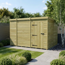 11 x 8 Pent Shed Tanalised (Single Door, No Windows)