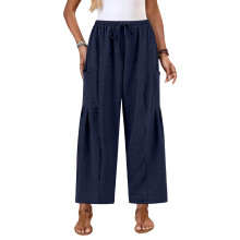 Wijde damesbroek, casual, losse pasvorm,-Marineblauw M