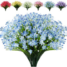 Flores artificiais que nunca desbotam, decoração de casamento em plástico ecológico de alta qualidade com hastes flexíveis para vasos suspensos