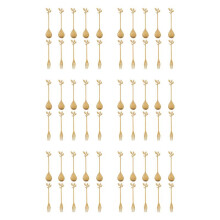 30Spoon + 30Forks Edelstahlblatt Kaffee KuchenlöFfel Gabel DessertlöFfel, RüHren TeelöFfel Set Golden