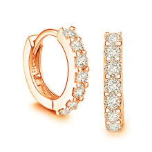 (KC Gold) Diamond Copper Stud Earrings for Women & Girls
