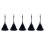 5pc Fashion Turkey Feather Duster with Black Plastic Handle Cleaning Tool(Black)35cm 1