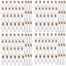 200 Pezzi Piccoli Barattoli di Vetro Bottiglie con Tappi di Sughero 5 Forme Piccoli Desideri Alla Deriva Artigianato Bottiglie Progetti DIY