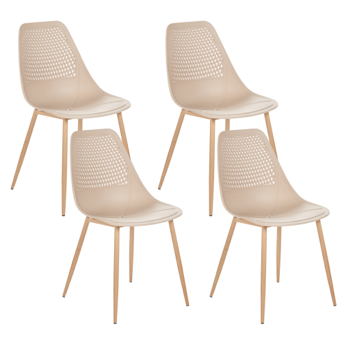 Beliani Set of 4 Dining Chairs HAZELTON Beige