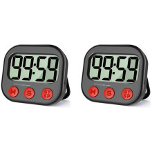 2X Kookwekker, Digitale Visuele Timer Magnetische Klok Stopwatch Countdown Timer, Groot Lcd-Scherm voor Koken